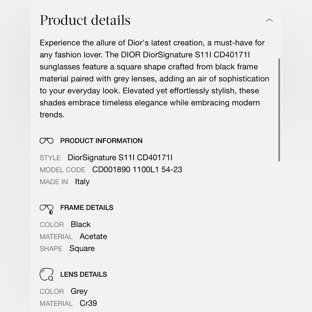 Dior Signature Square Authentic Oversize Black Sunglasses Full inclusion - Picture 5 of 15